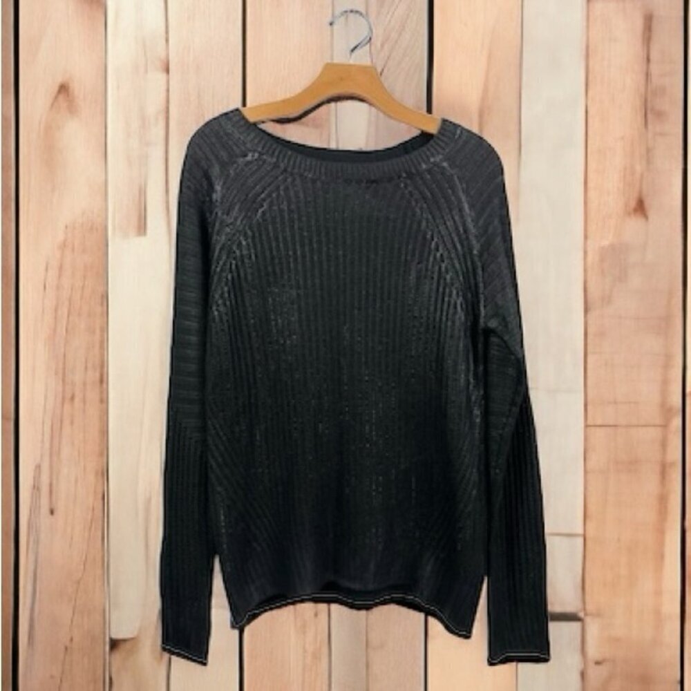 Line Black Coated Slouch Sweater Size XS